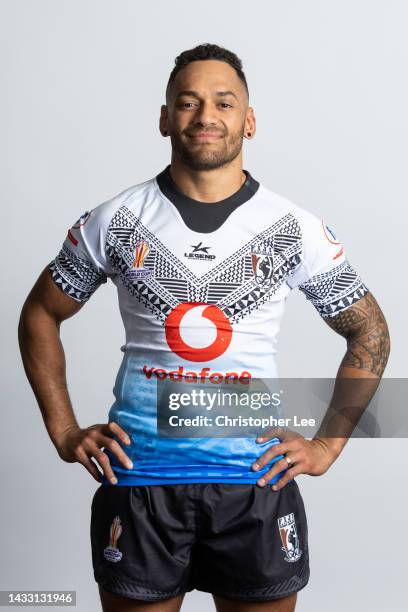 Apisai Koroisau of Fiji poses for a photo during the Fiji Rugby League World Cup Portrait Session on October 12, 2022 in Hull, England.