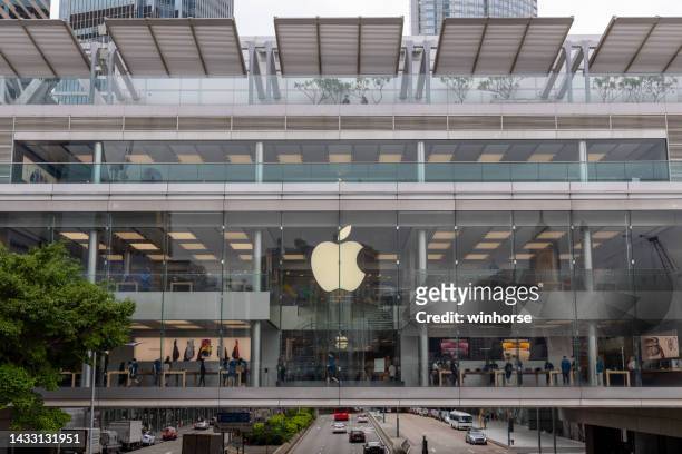 apple store in hong kong - apple hong kong stock pictures, royalty-free photos & images