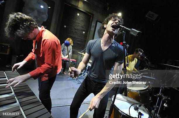 Musician Wouter "Wally" De Backer aka Gotye performs during a secret concert at The Sayers Club on April 23, 2012 in Hollywood, California.