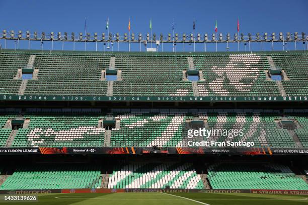 General view inside the stadium prior to the UEFA Europa League group C match between Real Betis and AS Roma at Estadio Benito Villamarin on October...