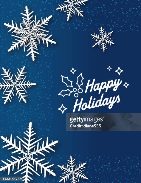 happy holidays snowflake background template - happy holidays stock illustrations