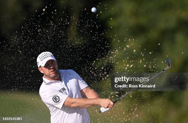 Richie Ramsay of Scotland plays a shot from the bunker on the 11th during Day One of the Estrella Damm N.A. Andalucía Masters at Real Club Valderrama...