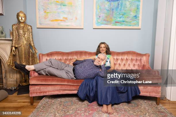 Actor Brian Cox and wife/actress Nicole Ansari-Cox are photographed for The Times UK on June 13, 2022 in Brooklyn, New York. PUBLISHED IMAGE.