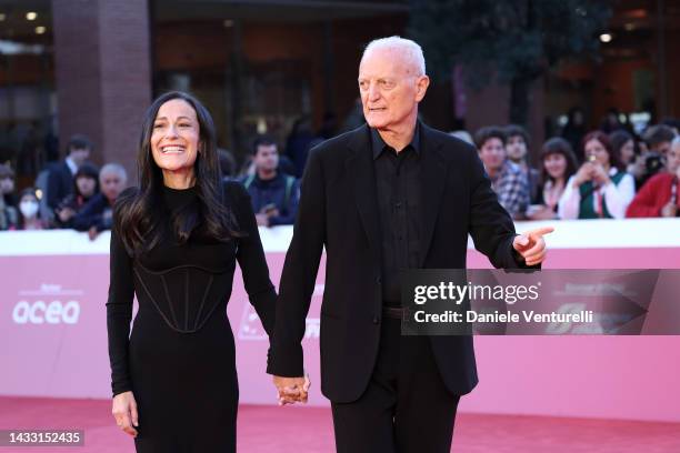 Francesca De Stefano and Santo Versace attend the "Il Colibrì" and opening red carpet during the 17th Rome Film Festival at Auditorium Parco Della...