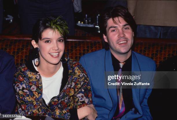 Billy Brannigan and Phoebe Cates during "Give My Regards to Broad Street" New York Premiere after Party, at Club A in New York City, New York, United...