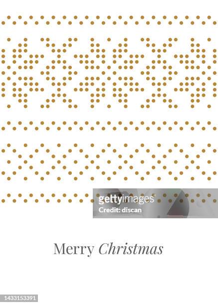 weihnachts- und feiertagskarte mit winter-wollpullovermuster aus strickwolle. - weihnachtsstern stock-grafiken, -clipart, -cartoons und -symbole