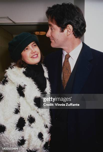Phoebe Cates and Kevin Kline during Opening of "The Tenth Man" at Vivian Beaumont Theater in New York City, NY, United States, 10th December 1989.