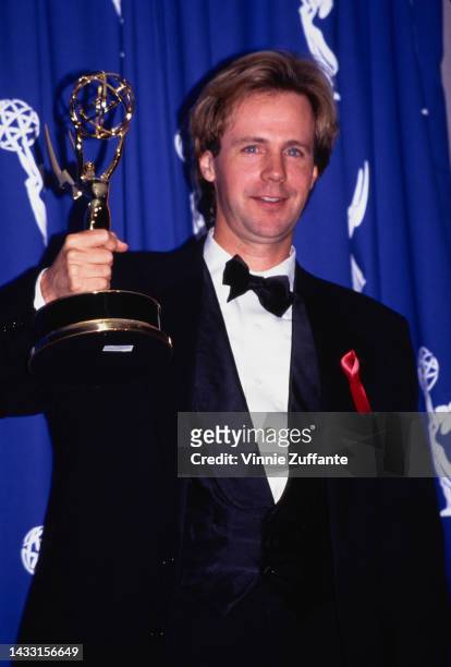 Dana Carvey with award at the 45th Primetime Emmy Awards, Pasadena Civic Auditorium, Pasadena, California, Sunday, 19th September 1993.