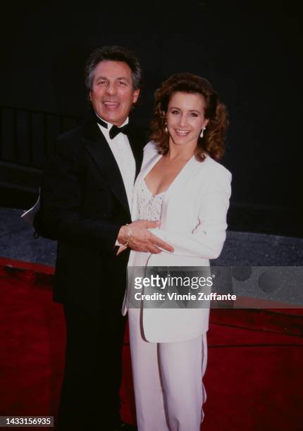 Gabrielle Carteris poses with an unidentified man at the 18th Annual People's Choice Awards, Universal Studios, Universal City, California, United...