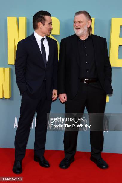 Colin Farrell and Brendan Gleeson attends "The Banshees of Inisherin" UK Premiere during the 66th BFI London Film Festival at The Royal Festival Hall...