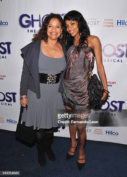 Actress Debbie Allen and her daughter actress Vivian Nixon attends "Ghost, The Musical" Opening Night at Lunt-Fontanne Theatre on April 23, 2012 in...