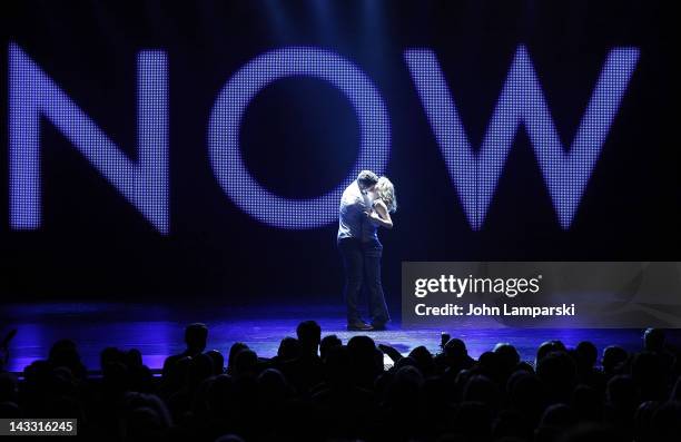 Richard Fleeshman and Caissie Levy attend the Broadway opening night of "Ghost, The Musical">> at the Lunt-Fontanne Theatre on April 23, 2012 in New...