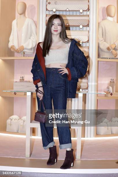 South Korean actress Lee Sun-Bin is seen at 'Loro Piana' Cocooning Collection Launch at Shinsegae Department Store on October 13, 2022 in Busan,...