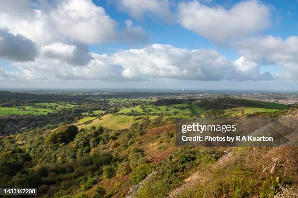 the cheshire plain from tegg's nose near macclesfield, england - cheshire - fotografias e filmes do acervo