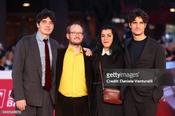 Jury members Pietro Marcello, Juho Kuosmanen, Marjane Satrapi and Louis Garrel attend the "Il Colibrì" and opening red carpet during the 17th Rome...