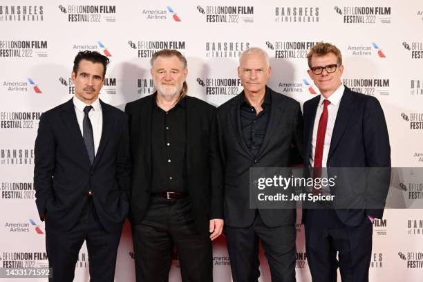 Colin Farrell, Brendan Gleesonl, Martin McDonagh and Graham Broadbent attend "The Banshees of Inisherin" UK Premiere at the 66th BFI London Film...