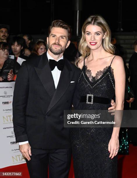 Joel Dommett and Hannah Cooper attend the National Television Awards 2022 at The OVO Arena Wembley on October 13, 2022 in London, England.