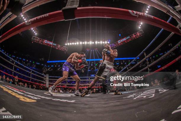 January 20: Errol Spence Jr defeats Lamont Peterson by RTD in the 10th round in their Championship Welterweight fight at the Barclay Center in...