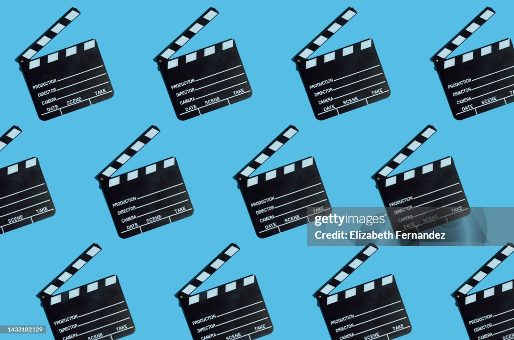 Seamless pattern of cinema clapper board