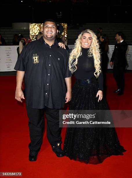 Katie Price and Harvey Price attend the National Television Awards 2022 at The OVO Arena Wembley on October 13, 2022 in London, England.