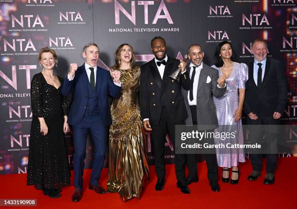 Tamzin Griffin, Cal McAninch, Vicky McClure, Eric Shango, Nabil Elouahabi and Manjinder Virk with the New Drama award for 'Trigger Point', in the...