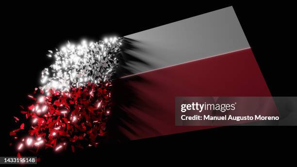 vanishing flag of poland - rebel flag backgrounds stock pictures, royalty-free photos & images