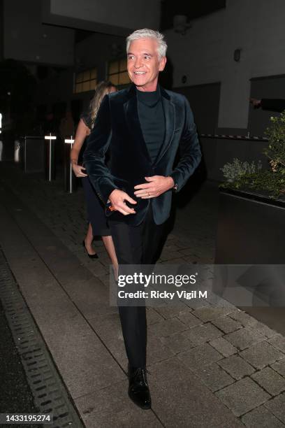 Phillip Schofield and daughter Molly Lowe seen attending the National Television Awards 2022 at OVO Arena Wembley on October 13, 2022 in London,...