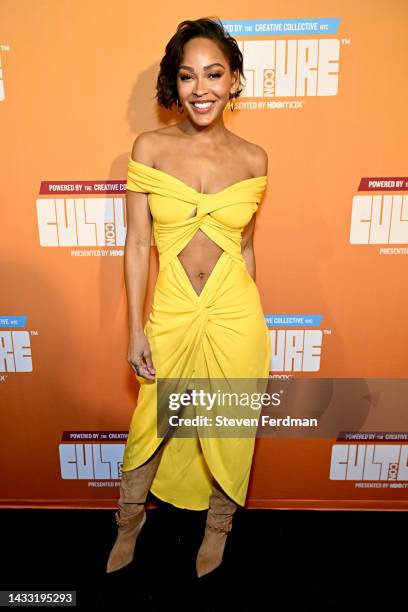 Meagan Good attends CultureCon NYC 2022 Presented by The Creative Collective NYC at Duggal Greenhouse on October 08, 2022 in Brooklyn, New York.