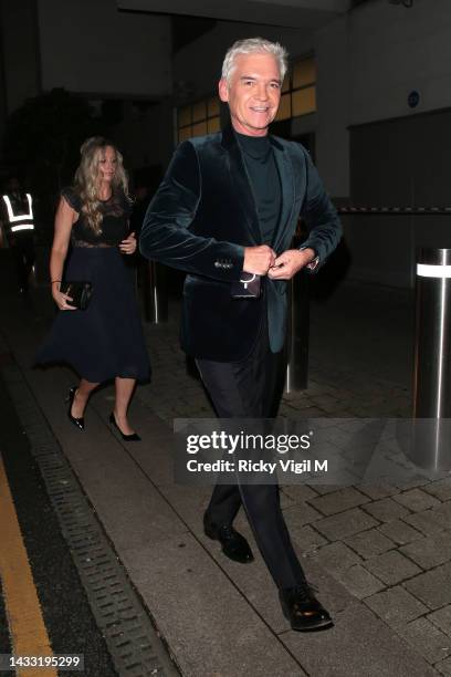 Phillip Schofield and daughter Molly Lowe seen attending the National Television Awards 2022 at OVO Arena Wembley on October 13, 2022 in London,...