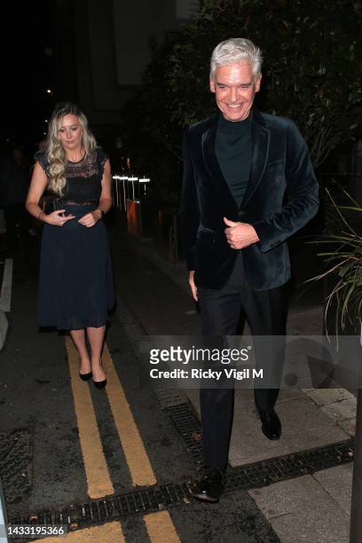 Phillip Schofield and daughter Molly Lowe seen attending the National Television Awards 2022 at OVO Arena Wembley on October 13, 2022 in London,...