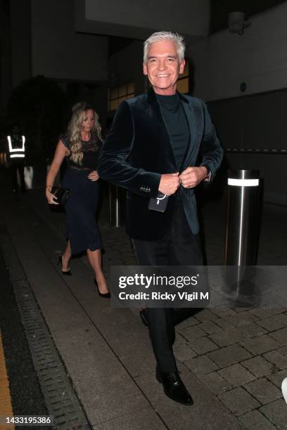 Phillip Schofield and daughter Molly Lowe seen attending the National Television Awards 2022 at OVO Arena Wembley on October 13, 2022 in London,...