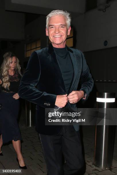 Phillip Schofield and daughter Molly Lowe seen attending the National Television Awards 2022 at OVO Arena Wembley on October 13, 2022 in London,...