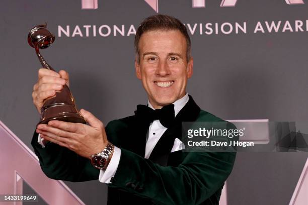 Anton Du Beke with the Talent Show Judge Award in the winners' room at the National Television Awards 2022 at OVO Arena Wembley on October 13, 2022...