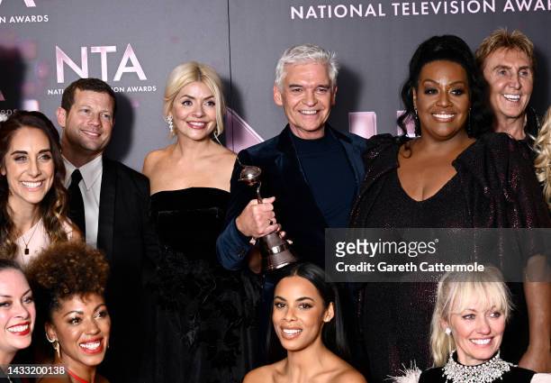 The team from 'This Morning' including Holly Willoughby, Phillip Schofield and Rochelle Humes, with the Best Daytime award for 'This Morning', in the...
