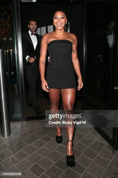 Adam Collard and Samira Mighty seen attending the National Television Awards 2022 at OVO Arena Wembley on October 13, 2022 in London, England.