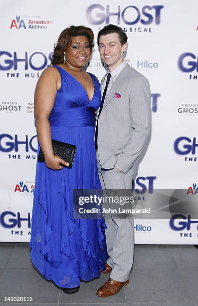 Da'Vine Joy Randolph and Bryce Pinkham attend the after party for the Broadway opening night of "Ghost, The Musical" at Tunnel on April 23, 2012 in...