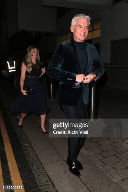 Phillip Schofield and daughter Molly Lowe seen attending the National Television Awards 2022 at OVO Arena Wembley on October 13, 2022 in London,...