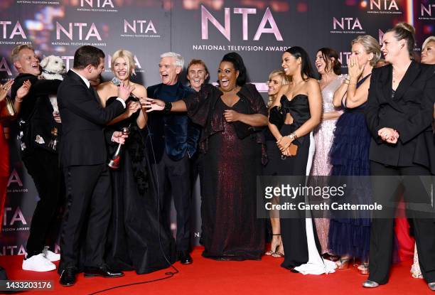 Dermot O'Leary, Holly Willoughby, Phillip Schofield, Nick Speakman, Alison Hammond, Eva Speakman Rochelle Humes and Lisa Snowdon with the team from...