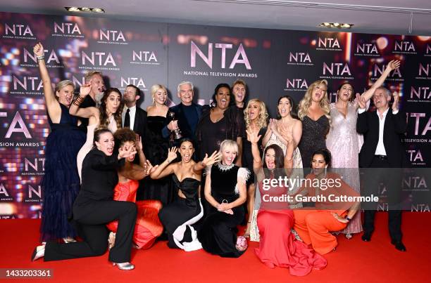 The team from 'This Morning', with the Best Daytime award in the winners' room at the National Television Awards 2022 at OVO Arena Wembley on October...