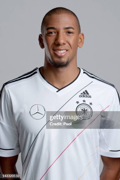 Jerome Boateng of Germany poses during a national team photocall on November 14, 2011 in Hamburg, Germany.