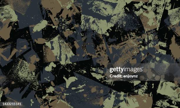 seamless camouflaged grunge textures wallpaper background - bush disguise stock illustrations