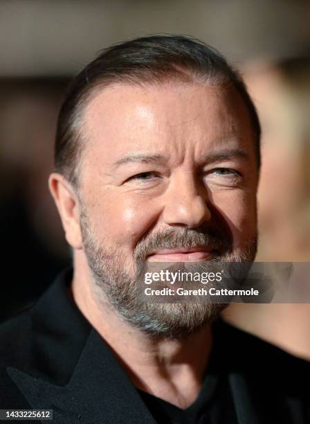 Ricky Gervais attends the National Television Awards 2022 at The OVO Arena Wembley on October 13, 2022 in London, England.