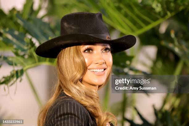 Jennifer Lopez attends the Ralph Lauren SS23 Runway Show at The Huntington Library, Art Collections, and Botanical Gardens on October 13, 2022 in San...