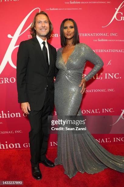 Lance LePere and Iman attend the FGI 38th Annual Night of Stars Gala at Cipriani South Street on October 13, 2022 in New York City.