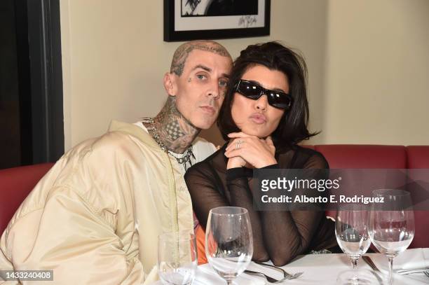 Travis Barker and Kourtney Kardashian Attend the Ribbon Cutting Ceremony at the Newly Opened Crossroads Kitchen at The Commons at Calabasas on...