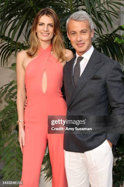 Natascha Schuetz and Andrew Lauren attend the Ralph Lauren SS23 Runway Show at The Huntington Library, Art Collections, and Botanical Gardens on...