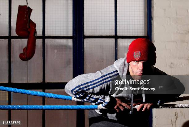 Billy Joe Saunders during a work out at TRAD TKO Boxing Gym on April 24, 2012 in London, England.