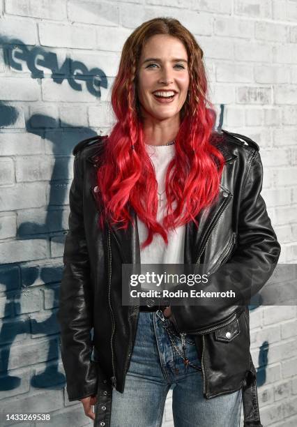 Cobie Smulders attends Amazon Freevee's High School House Party at No Vacancy on October 13, 2022 in Los Angeles, California.