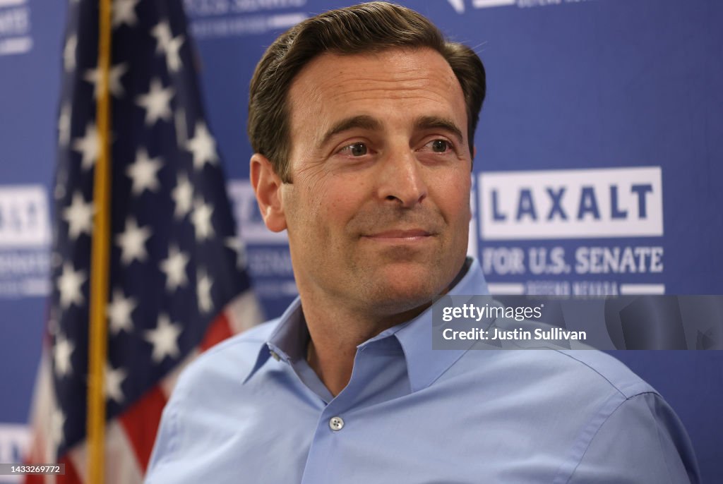 Nevada Republican U.S. Senate candidate Adam Laxalt looks on during a