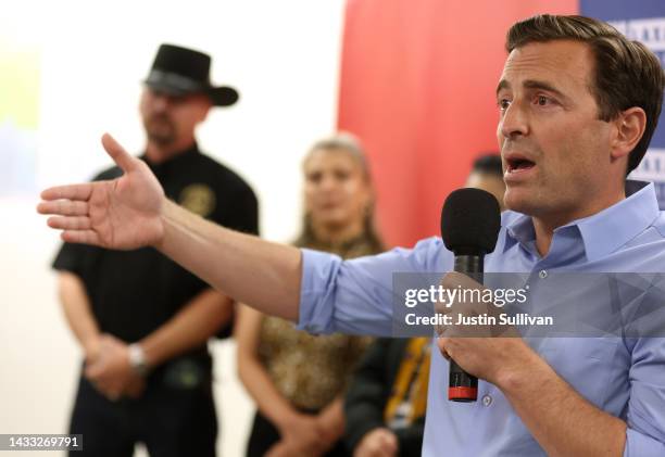 Nevada Republican U.S. Senate candidate Adam Laxalt speaks to supporters during a Hispanic Heritage Month Fiesta at the RNC Hispanic Community Center...